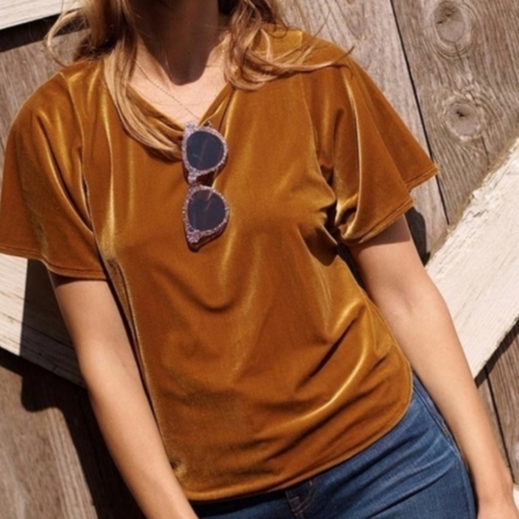 madewell ♡ butterfly gold top - Picture 1 of 10